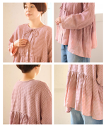 リネンギンガムチェック　2wayブラウス